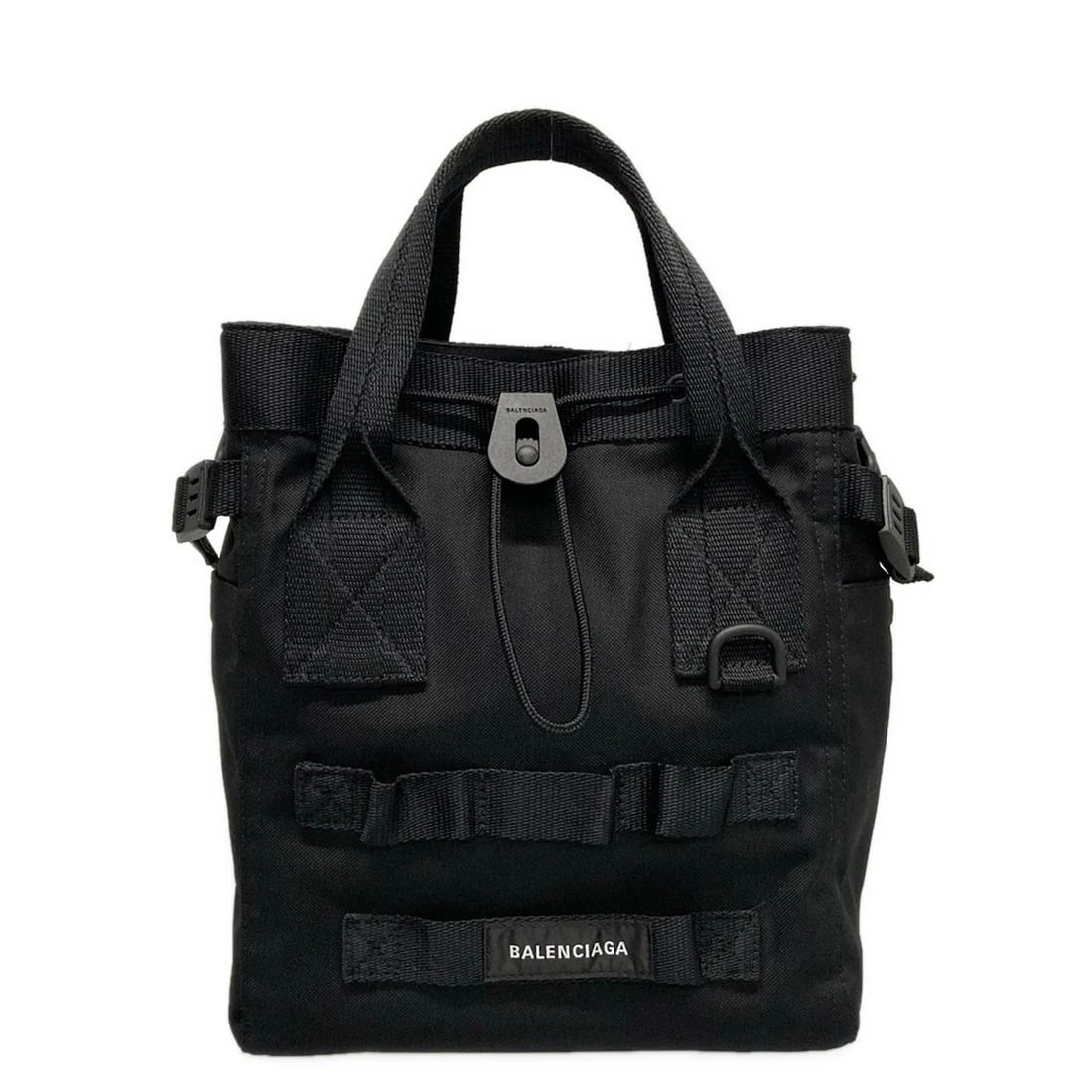 BALENCIAGA ARMY TOTE BAG BLACK TOTE BAG: BALENCIAGA Army Tote Bag Black Tote Bag Brand: BALENCIAGA Type: Tote Bag Material: Nylon Color: Black Size: Height : 11.02 inch (28 cm) Width : 9.25 inch (23.5 cm) - 13.19 inch (33.5 cm) Depth : 4