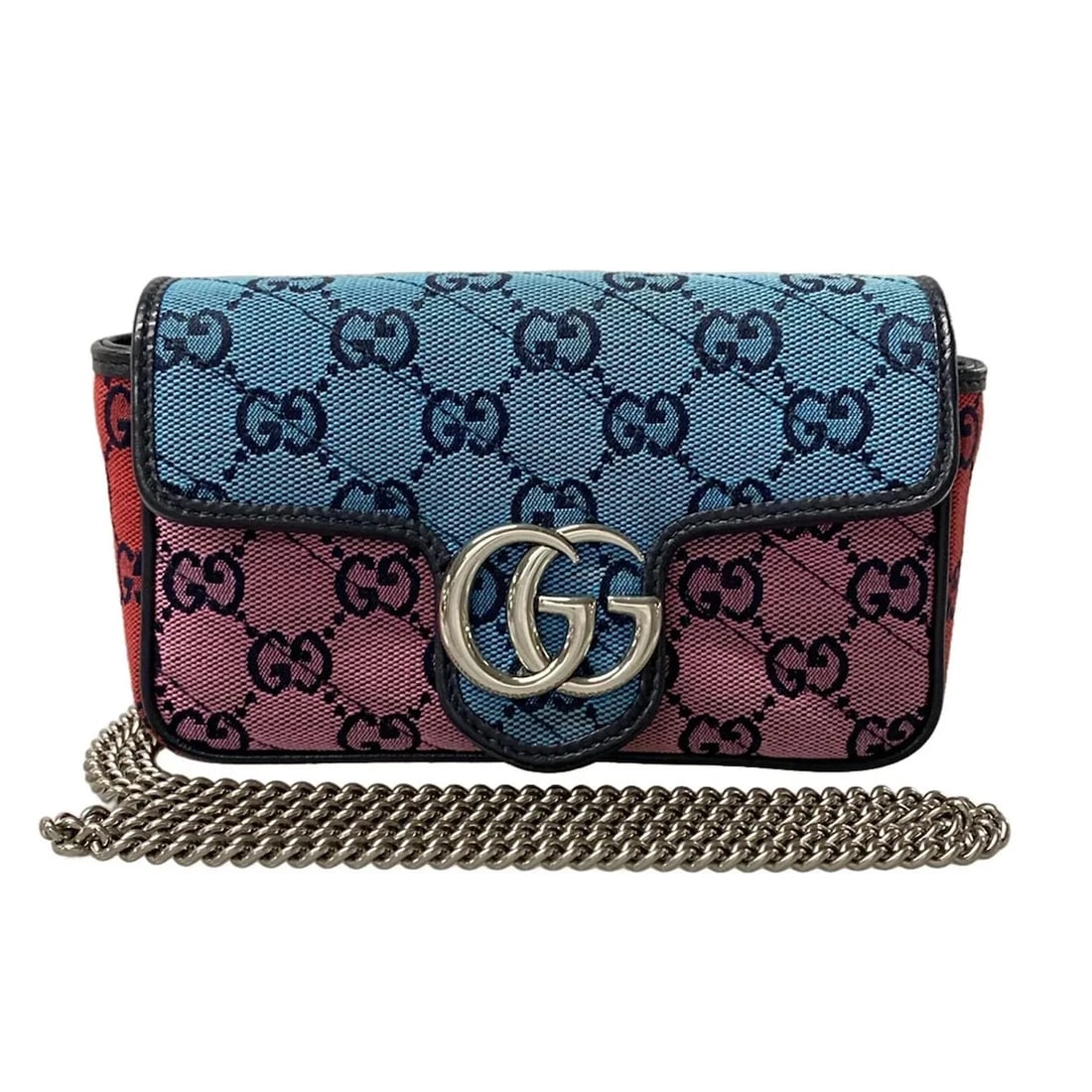 GUCCI GG MARMONT LIGHT BLUE PINK MULTI JACQUARD LEATHER SHOULDER BAG SHOULDER BAG: GUCCI GG Marmont Light Blue Pink Multi Jacquard Leather Shoulder Bag Shoulder Bag Brand: GUCCI Type: Shoulder Bag Material: Jacquard, Leather Color: Light Blue, Pink, Multi Size: Height : 3.94 inc