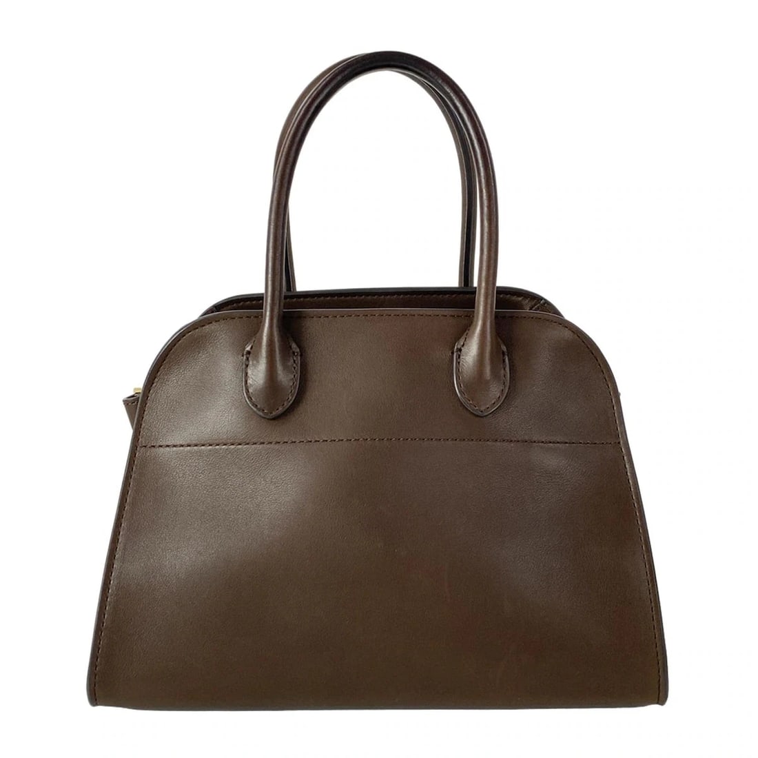 THE ROW SOFT MARGAUX DARK BROWN SADDLE LEATHER - HANDBAG HANDBAG (1 of 11)