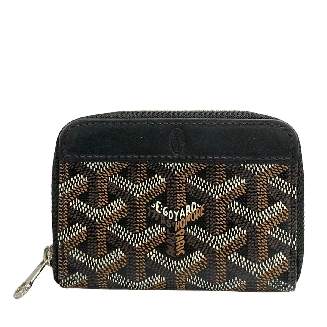 GOYARD MATIGNON PM - BLACK COATED CANVAS COIN CASE: GOYARD Matignon PM - Black Coated Canvas Coin Case Brand: GOYARD Type: Coin Case Material: Coated Canvas Color: Black Size: Height : 3.15 inch (8 cm) Width : 4.33 inch (11 cm) Depth : 0.59 inch (1