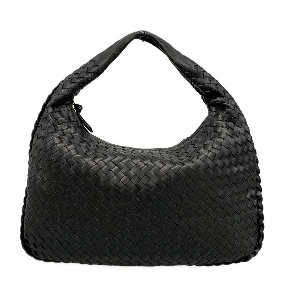 BOTTEGA VENETA INTRECCIATO BLACK LEATHER SHOULDER BAG: BOTTEGA VENETA Intrecciato Black Leather Shoulder Bag Brand: BOTTEGA VENETA Type: Shoulder Bag Material: Leather Color: Black Size: Height : 10.04 inch (25.5 cm) Width : 16.14 inch (41 cm) Depth :