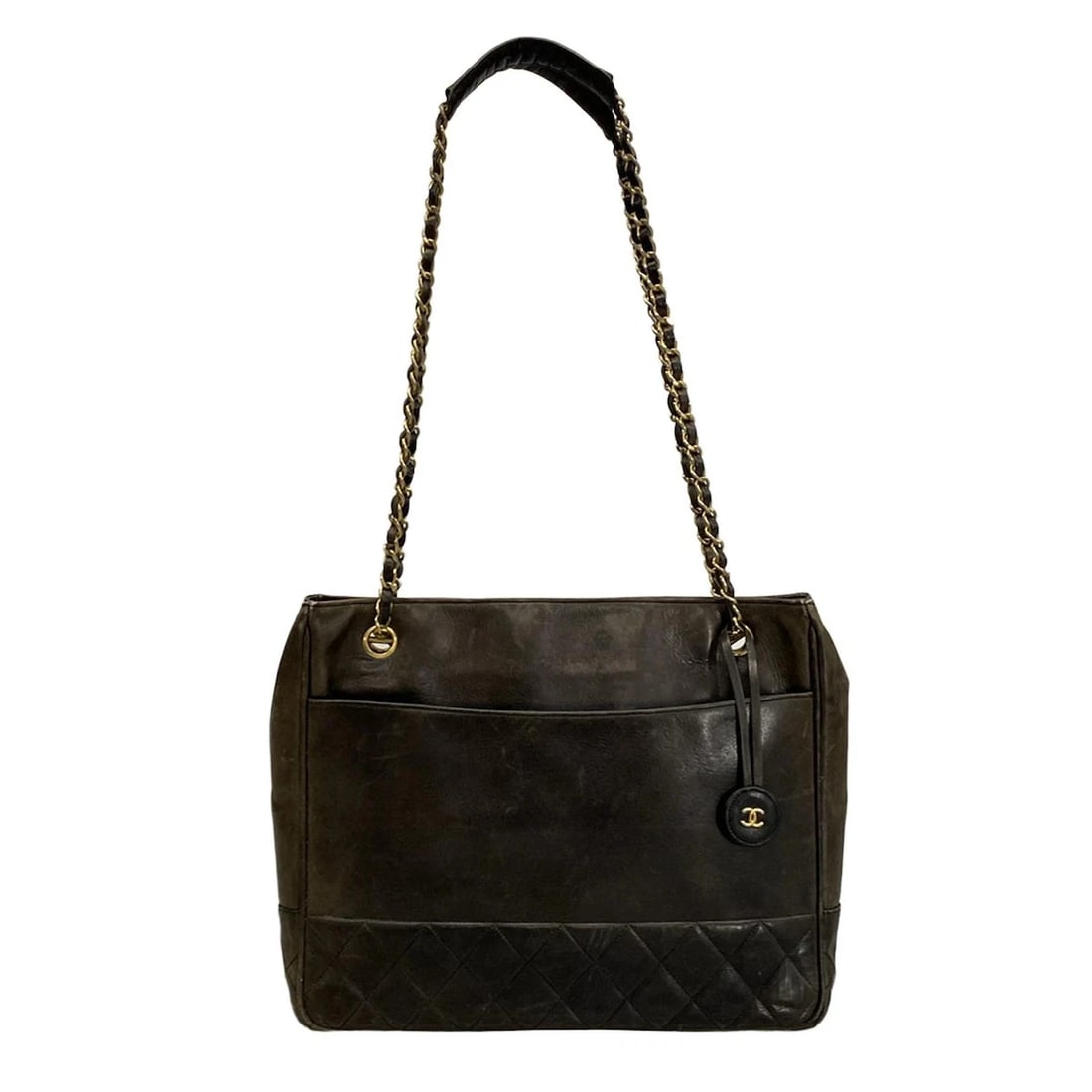 CHANEL MATELASSE - BLACK LAMBSKIN TOTE BAG GOLD HARDWARE TOTE BAG: CHANEL Matelasse - Black Lambskin Tote Bag Gold hardware Tote Bag Brand: CHANEL Type: Tote Bag Material: Lambskin Color: Black Size: Height : 10.24 inch (26 cm) Width : 12.2 inch (31 cm) Depth : 2