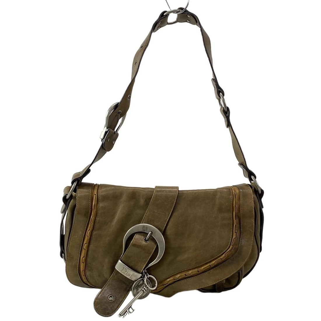 DIOR/CHRISTIANDIOR GAUCHO LIGHT BROWN LEATHER SHOULDER BAG SHOULDER BAG: DIOR/ChristianDior Gaucho Light Brown Leather Shoulder Bag Shoulder Bag Brand: DIOR/ChristianDior Type: Shoulder Bag Material: Leather Color: Light Brown Size: Height : 9.45 inch (24 cm) cidth : 1