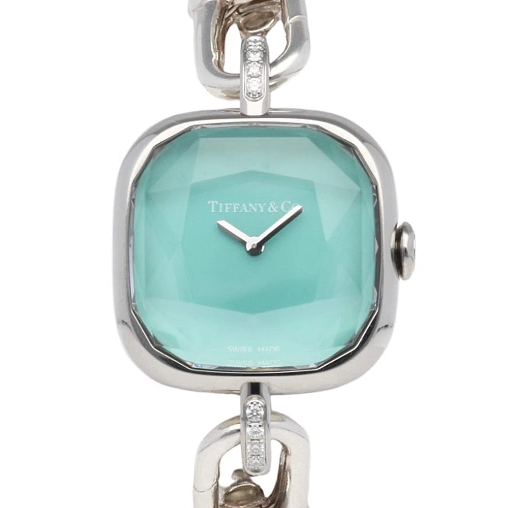 TIFFANY&CO WATCHES STAINLESS STEEL WATCH: TIFFANY&Co Watches Stainless Steel Watch Brand: Tiffany&co. Type: Wristwatch Material: Case : Stainless Steel Band : Stainless Steel Color: Silver / blue Size: Case:W0.9inch x H1.4inch/ W23.5mm x