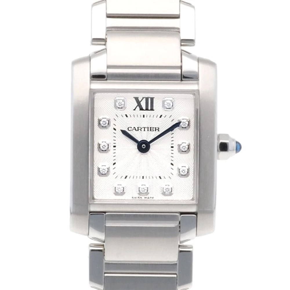 CARTIER TANK FRANCAISE WATCHES STAINLESS STEEL DIAMOND WATCH: CARTIER Tank francaise Watches Stainless Steel diamond Watch Brand: CARTIER Type: Wristwatch Material: Case : Stainless Steel Band : Stainless Steel Color: Silver Size: Case:W0.8inch x H1.0inch/ W
