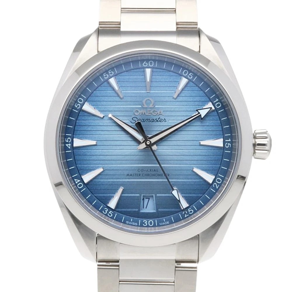 OMEGA SEAMASTER AQUA TERRA WATCHES STAINLESS STEEL WATCH: OMEGA Seamaster Aqua Terra Watches Stainless Steel Watch Brand: OMEGA Type: Wristwatch Material: Case : Stainless Steel Band : Stainless Steel Color: Silver / blue Size: Case Diameter:40.5mm Band