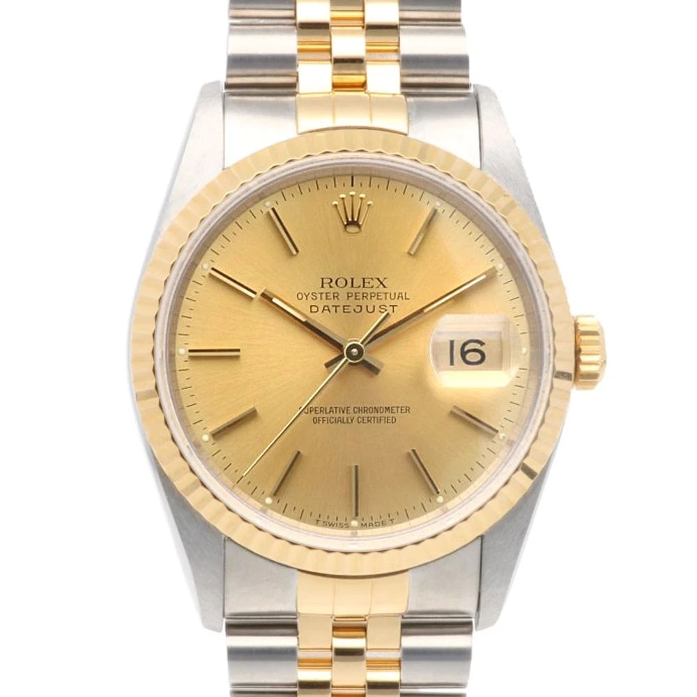 ROLEX DATEJUST WATCHES STAINLESS STEEL K18 YELLOW GOLD WATCH (1 of 5)