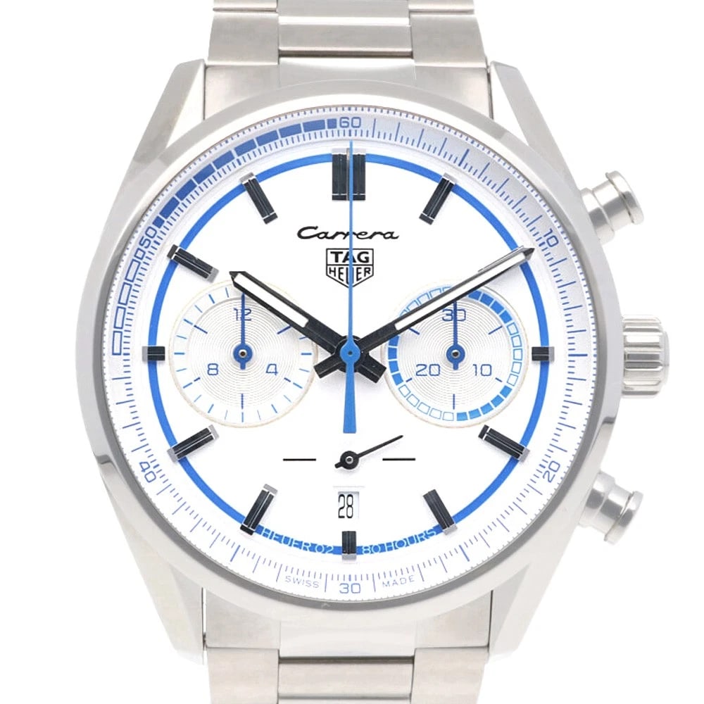 TAG HEUER CARRERA WATCHES STAINLESS STEEL CHRONOGRAPH WATCH: TAG HEUER Carrera Watches Stainless Steel Chronograph Watch Brand: TAG HEUER Type: Wristwatch Material: Case : Stainless Steel Band : Stainless Steel Color: Silver / white Size: Case Diameter:42.0