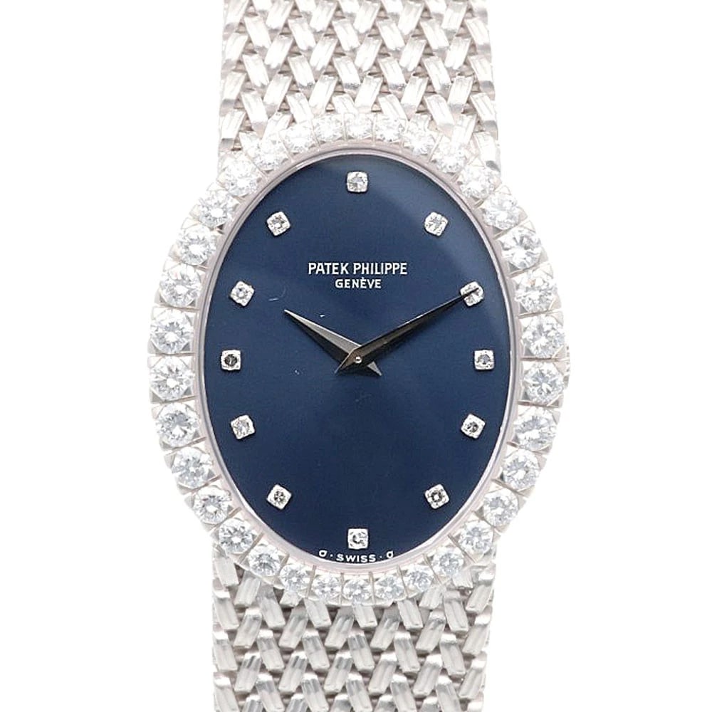 PATEK PHILIPPE GOLDEN ELLIPSE WATCHES K18 WHITE GOLD BEZEL DIAMOND WATCH (1 of 6)
