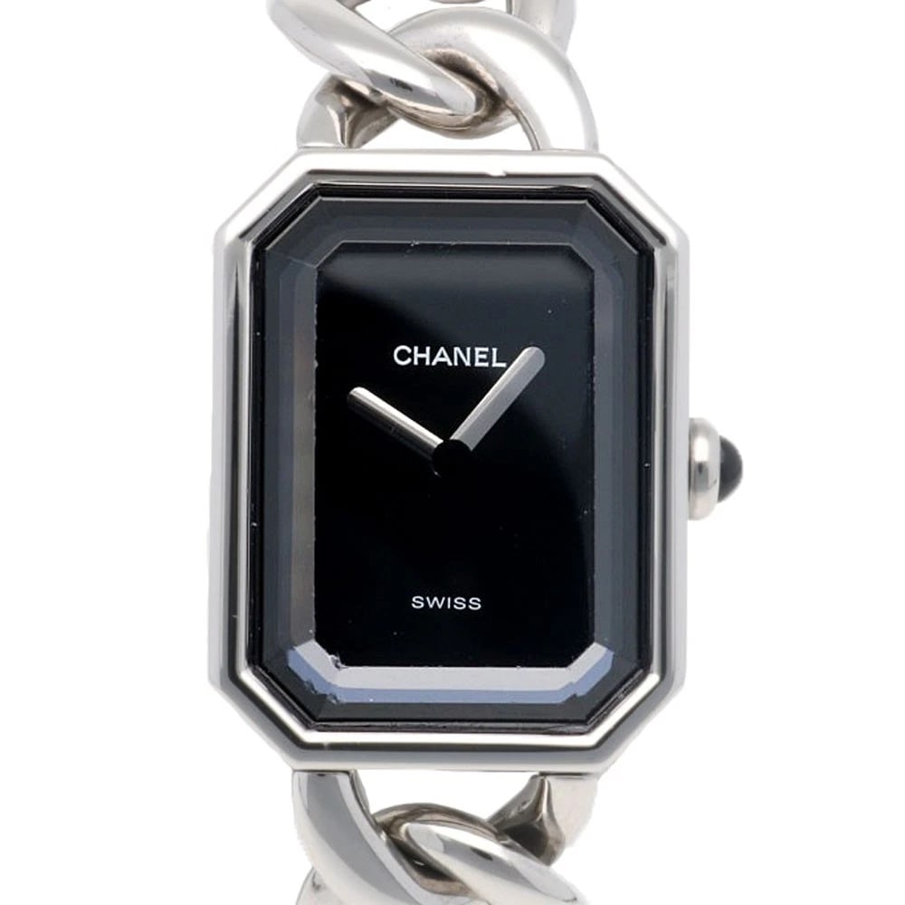 CHANEL PREMIERE WATCHES STAINLESS STEEL WATCH: CHANEL Premiere Watches Stainless Steel Watch Brand: CHANEL Type: Wristwatch Material: Case : Stainless Steel Band : Stainless Steel Color: Silver / black Size: Case:W0.8inch x H1.0inch/ W20.0mm x