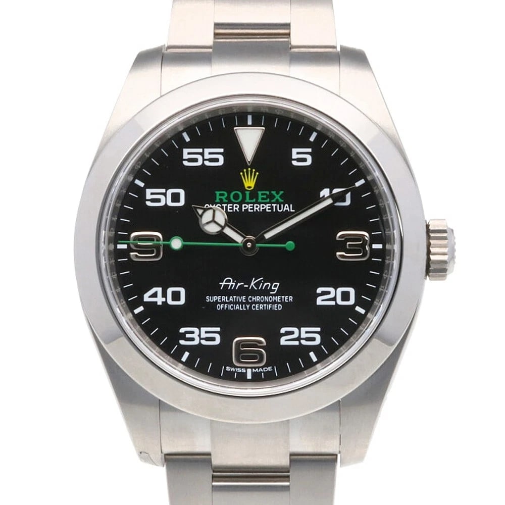 ROLEX WATCHES SILVER BLACK STAINLESS STEEL WATCH: ROLEX Watches Silver black Stainless Steel Watch Brand: ROLEX Type: Wristwatch Material: Case : Stainless Steel Band : Stainless Steel Color: Silver / black Size: Case:W1.6inch x H1.9inch/ W39.5mm