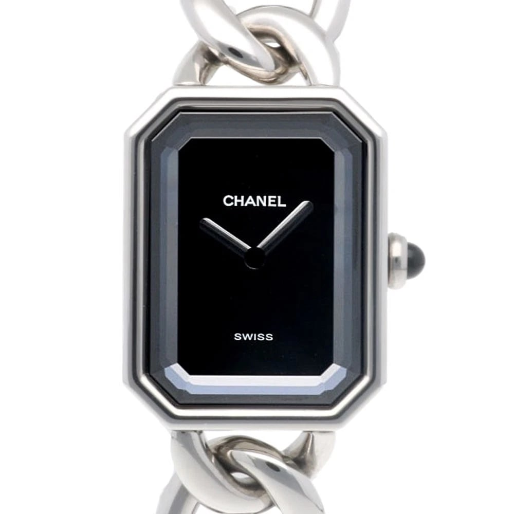 CHANEL PREMIERE WATCHES STAINLESS STEEL WATCH: CHANEL Premiere Watches Stainless Steel Watch Brand: CHANEL Type: Wristwatch Material: Case : Stainless Steel Band : Stainless Steel Color: Silver / black Size: Case:W0.8inch x H1.0inch/ W20.0mm x