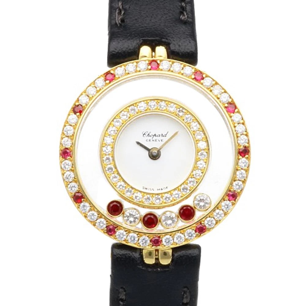CHOPARD HAPPY DIAMOND WATCHES K18 GOLD DIAMOND BEZEL WATCH (1 of 6)