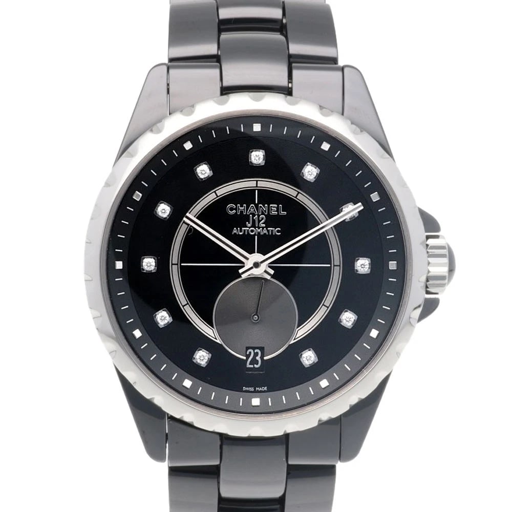 CHANEL J12 WATCHES CERAMIC STAINLESS STEEL WATCH: CHANEL J12 Watches ceramic Stainless Steel Watch Brand: CHANEL Type: Wristwatch Material: Case : ceramic x Stainless Steel Band : ceramic Color: black / Silver Size: Case Diameter:37.0mm Band Leng