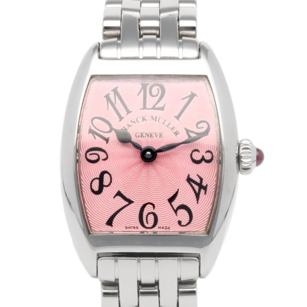 FRANCK MULLER TONOCAR WATCHES STAINLESS STEEL WATCH: FRANCK MULLER Tonocar Watches Stainless Steel Watch Brand: FRANCK MULLER Type: Wristwatch Material: Case : Stainless Steel Band : Stainless Steel Color: Silver / pink Size: Case:W0.8inch x H1.2inc