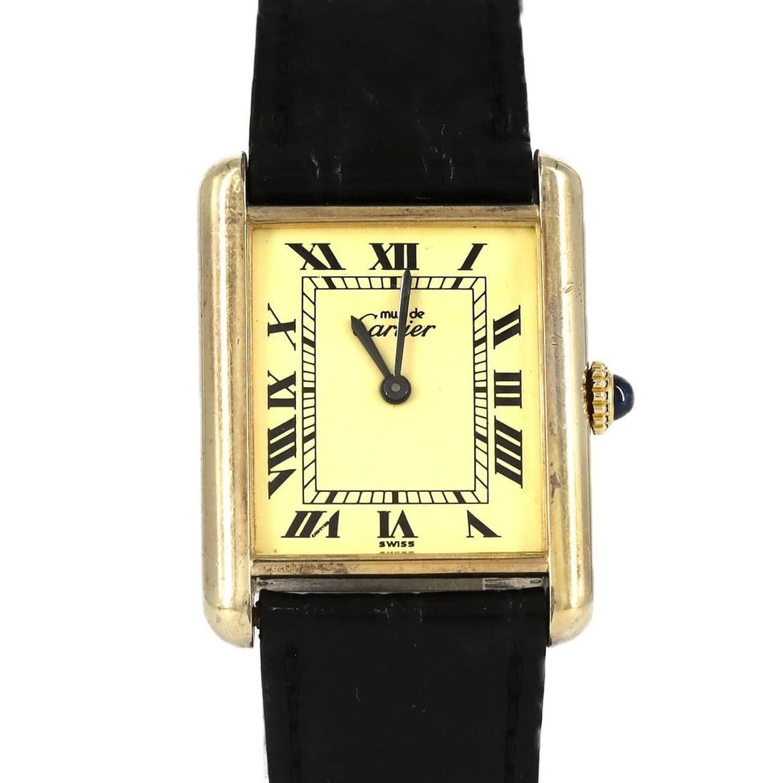 CARTIER MUST TANK PLATED GOLD WATCH (1 of 3)