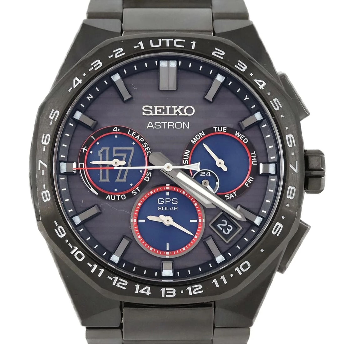 SEIKO ASTRON RADIO CONTROLLED WATCH: Seiko Astron Radio Controlled Watch Brand: SEIKO Type: Wrist watch Material: Case: Titanium Bracelet: Titanium Color: Dial color: Gray-blue Size: Case diameter: Approx. 43 mm Max wrist circumferen