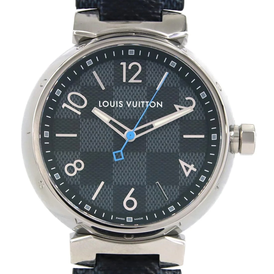 LOUIS VUITTON TAMBOUR DAMIER STAINLESS STEEL WATCH (1 of 4)