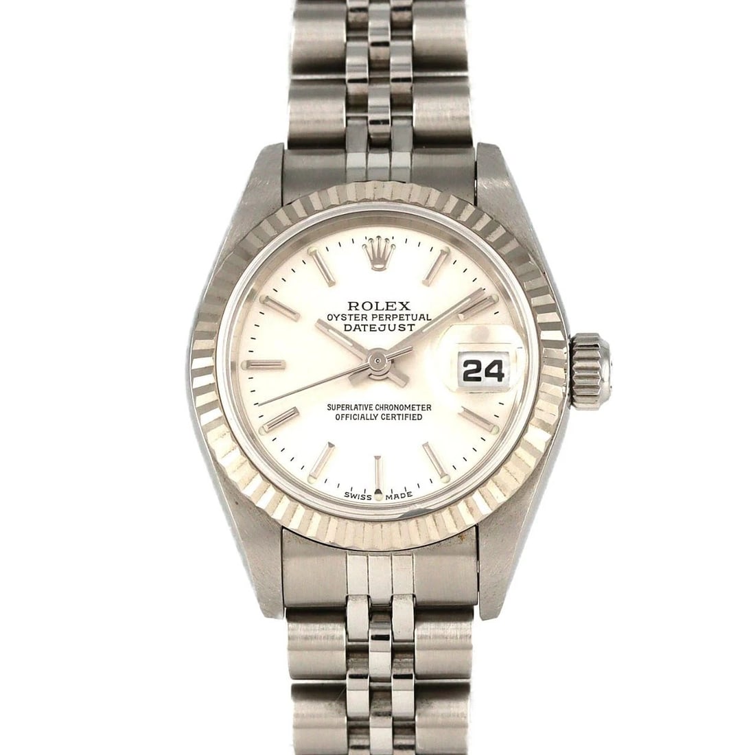ROLEX DATEJUST SSXWG WATCH: Rolex Datejust SSxWG Watch Brand: ROLEX Type: Wrist watch Material: Case: Stainless steel x white gold Bracelet: Stainless steel Color: Dial Color: Silver Size: Case diameter: Approx. 26mm Max wri