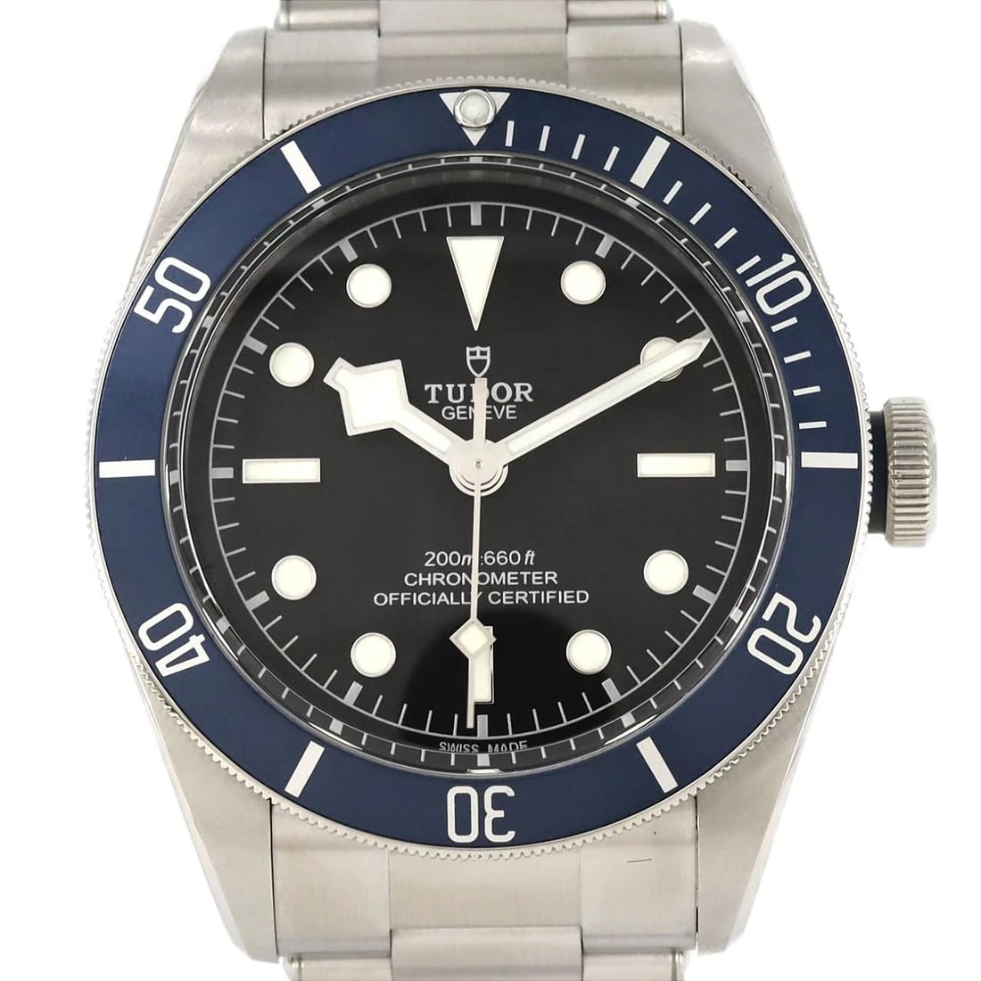 TUDOR BLACK STAINLESS STEEL WATCH (1 of 5)