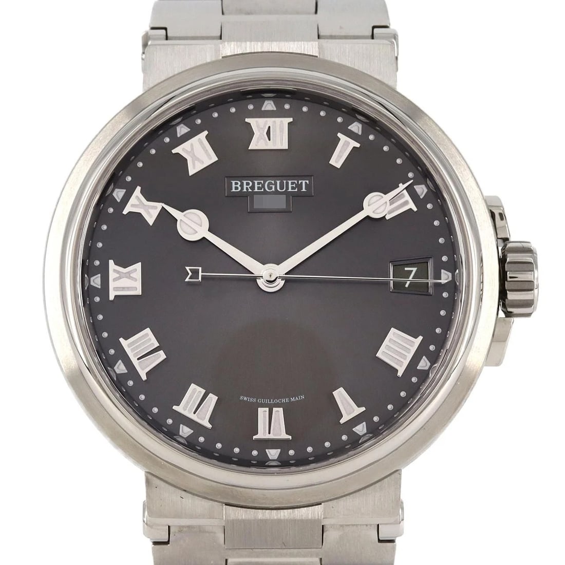BREGUET MARINE WATCH: Breguet Marine Watch Brand: Breguet Type: Wrist watch Material: Case: Titanium Bracelet: Titanium Color: Dial color: Gray/Roman Size: Case diameter: Approx. 40 mm Max wrist circumference: 19.5