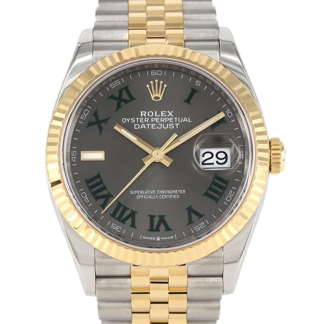 ROLEX DATEJUST SSXYG WATCH: Rolex Datejust SSxYG Watch Brand: ROLEX Type: Wrist watch Material: Case: Stainless steel x yellow gold Bracelet: Stainless steel x yellow gold Color: Dial color: Slate, gray/Roman Size: Case
