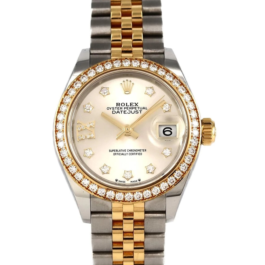ROLEX DATEJUST SSXYG WATCH: Rolex Datejust SSxYG Watch Brand: ROLEX Type: Wrist watch Material: Case: Stainless steel x yellow gold Bracelet: Stainless steel x yellow gold Color: Dial color: Silver/Star Diamond, IX
