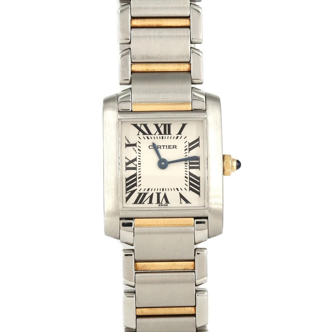 CARTIER TANK FRANÇAISE WATCH: Cartier Tank Française Watch Brand: CARTIER Type: Wrist watch Material: Case: Stainless steel x yellow gold Bracelet: Stainless steel x yellow gold Color: Dial color: Silver/Roman Size: Case