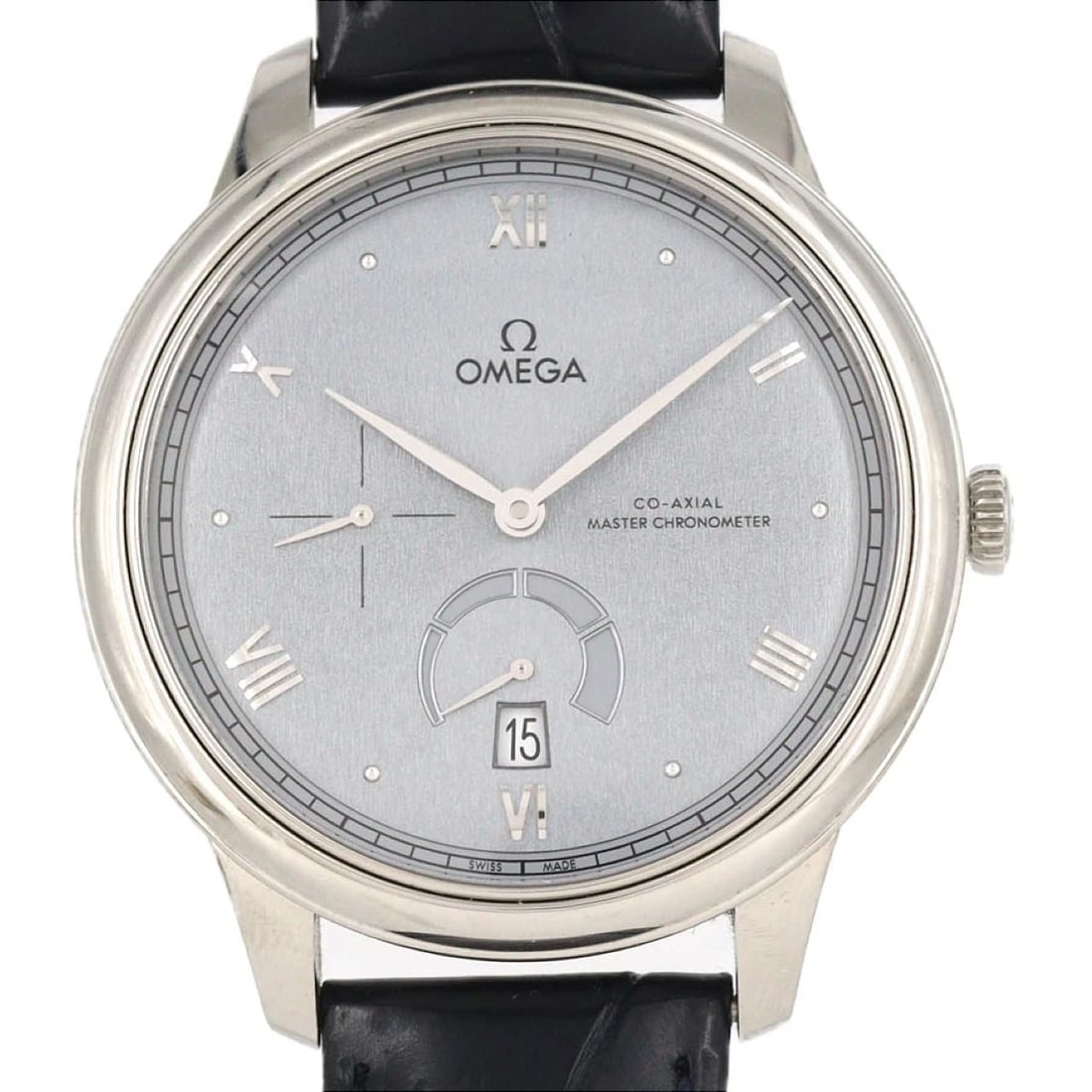 OMEGA DE VILLE PRESTIGE WATCH: Omega De Ville Prestige Watch Brand: OMEGA Type: Wrist watch Material: Case: Stainless Steel Bracelet: Strap Color: Dial color: Blue Band color: Blue Size: Case diameter: Approx. 41mm 
