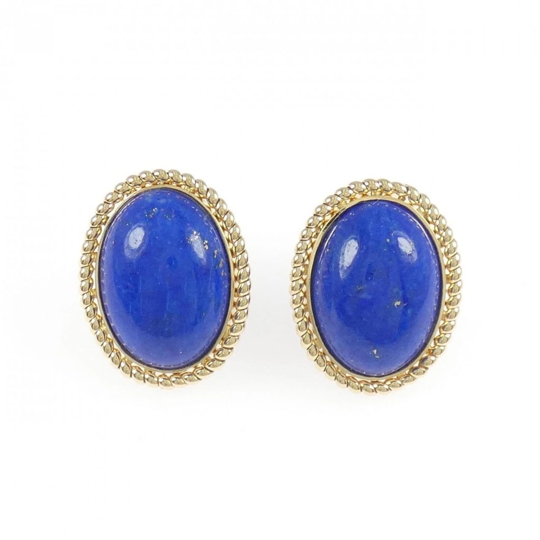 K18YG LAPIS LAZULI EARRINGS: K18YG Lapis Lazuli Earrings Brand: Unbranded Type: Earrings Material: K18 Yellow Gold, Main Stone/Creation Lapis Lazuli Color: yellow gold Size: HxW: 22.2mmx17.7mm Accessories: None