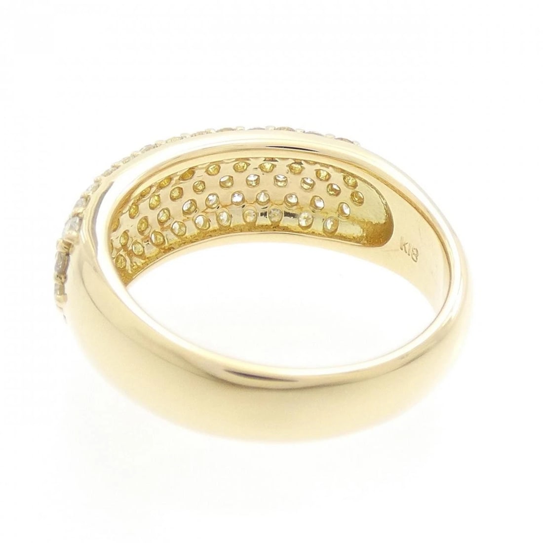 K18YG PAVE DIAMOND RING: K18YG Pave Diamond Ring Brand: Unbranded Type: Ring Material: K18 Yellow Gold, Main Stone/Creation Natural; Color: Yellow Gold Size: 6-6.5 (US size) Accessories: None Accessories Notice: When