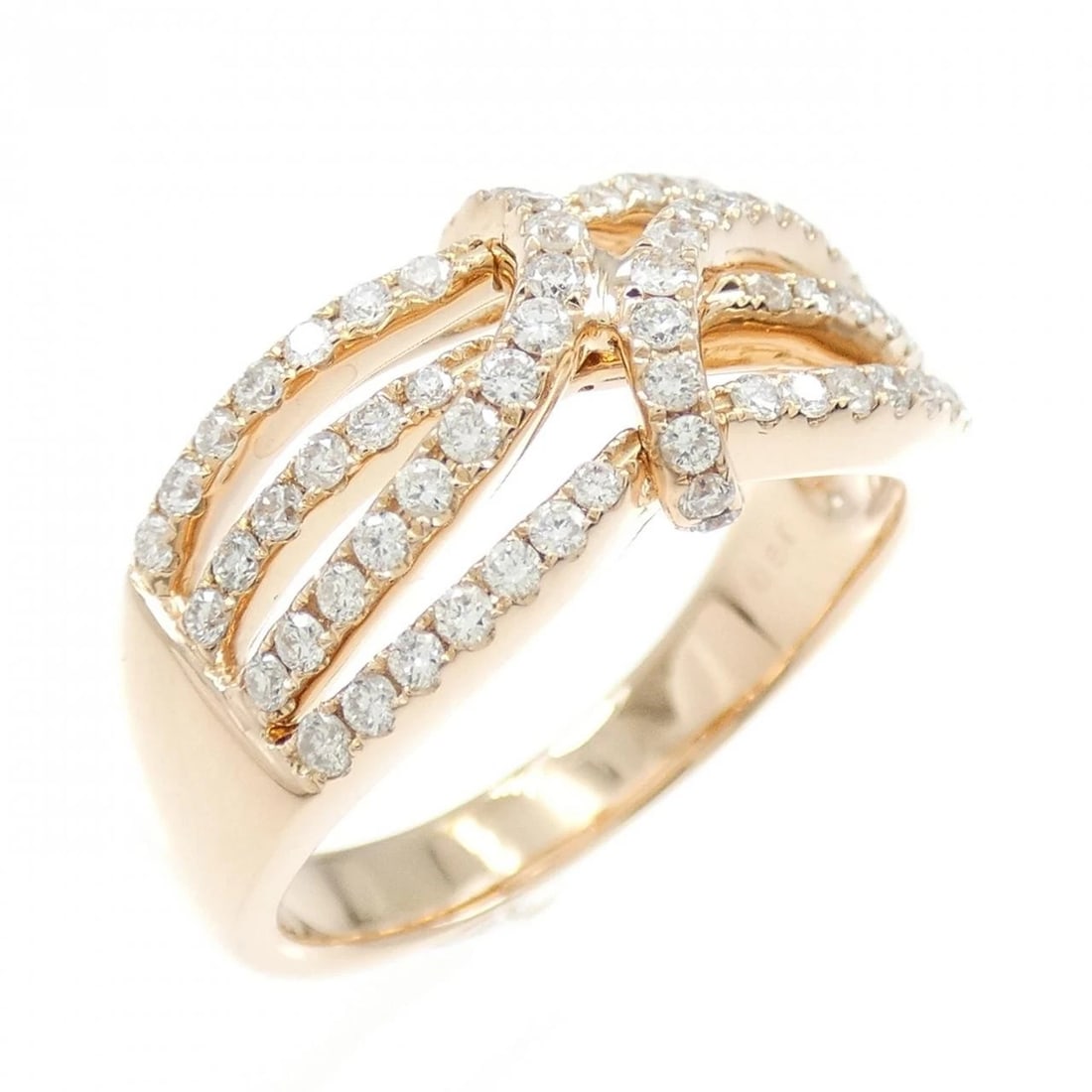 K18PG DIAMOND RING: K18PG Diamond Ring Brand: Unbranded Type: Ring Material: K18 Pink Gold, Main Stone/Creation Natural Color: pink gold Size: 6.5US Accessories: None Accessories Notice: When purchasing