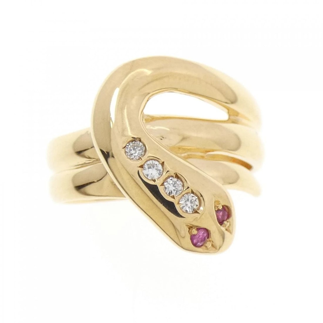 K18YG SNAKE RUBY RING - 2