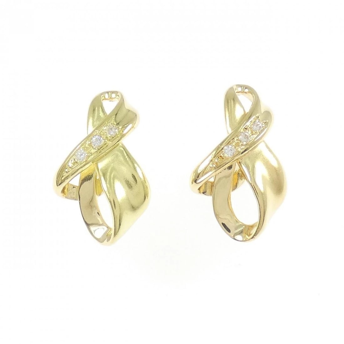 K18YG DIAMOND EARRINGS: K18YG Diamond Earrings Brand: Unbranded Type: Earrings Material: K18 Yellow Gold, Main Stone/Creation Natural Color: yellow gold Size: HxW: 17.6mmx10.9mm Accessories: None Accessories Notice: