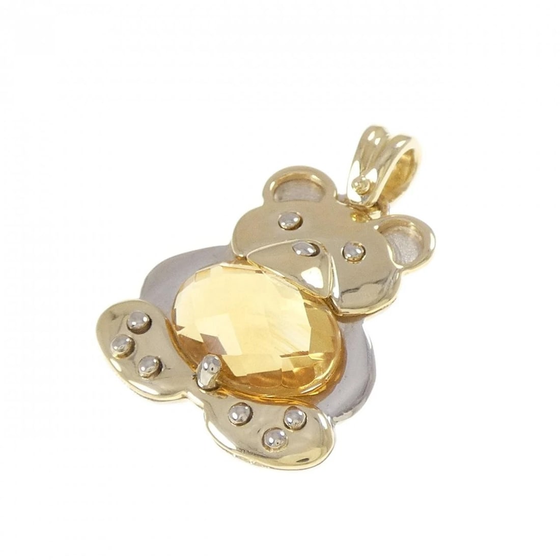 750YG 750WG BEAR CITRINE PENDANT: 750YG 750WG Bear Citrine Pendant Brand: Unbranded Type: Pendant Brooch Material: 750 Yellow Gold 750 White Gold, Main Stone/Creation Citrine Color: YG,WG Size: ActualSize HxW: 25.9mmx18.4mm 