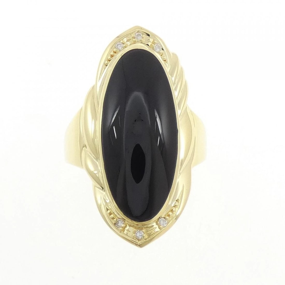 K18YG ONYX RING - 2