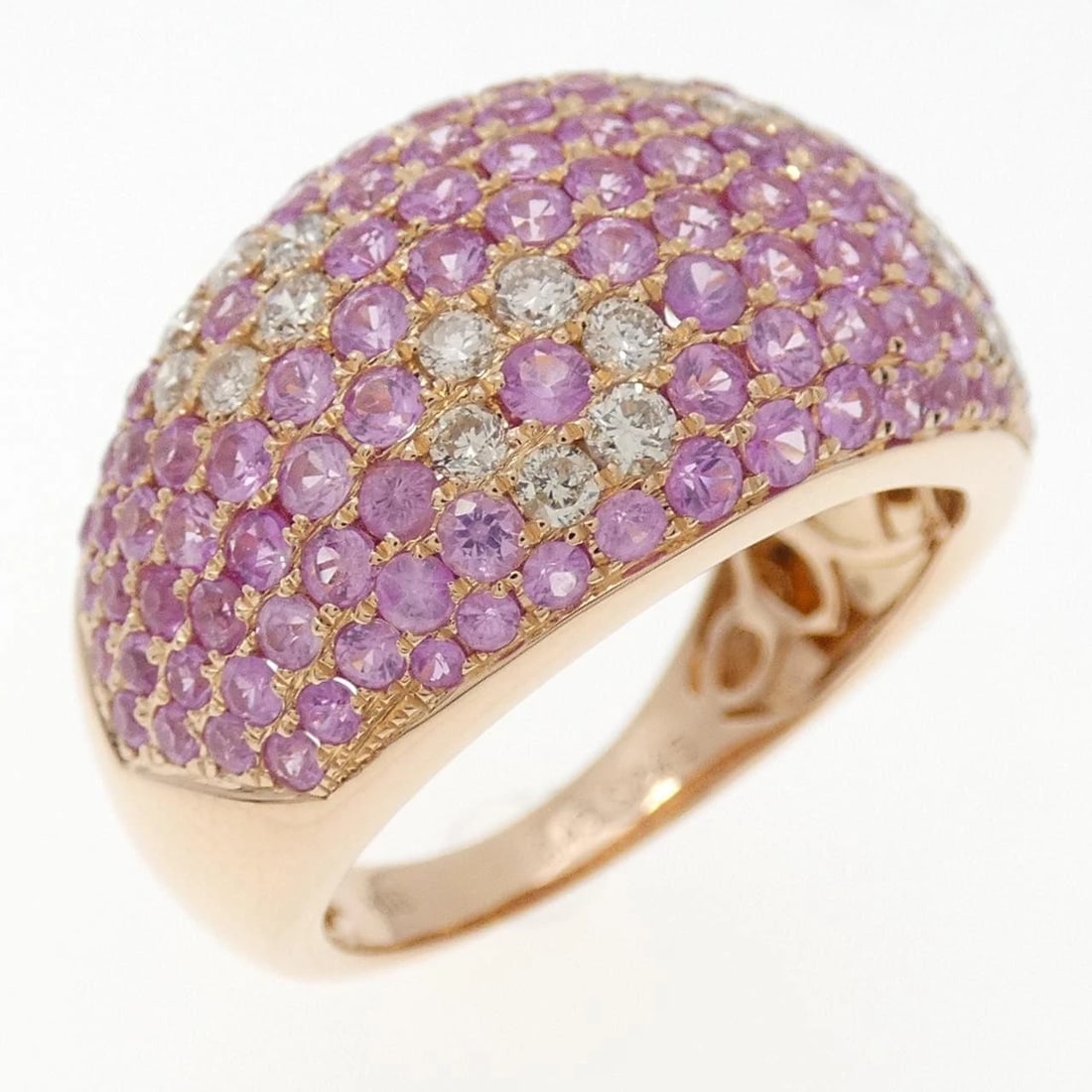 K18PG FLOWER SAPPHIRE RING: K18PG Flower Sapphire Ring Brand: Unbranded Type: Ring Material: K18 Pink Gold, Main Stone/Creation sapphire Color: pink gold Size: 7.5US Accessories: None Accessories Notice: When purchas