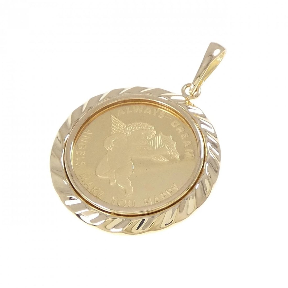 K18YG (FRAME) COIN PENDANT: K18YG (frame) Coin Pendant Brand: Unbranded Type: Coin Material: K18 yellow gold, Color: Yellow Gold Size: ActualSize HxW: 33.6mmx22.9mm Accessories: None Accessories Notice: When purchasing