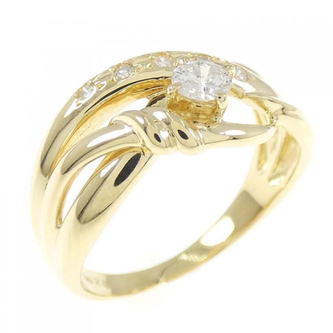K18YG DIAMOND RING: K18YG Diamond Ring Brand: Unbranded Type: Ring Material: K18 Yellow Gold, Main Stone/Creation Natural Color: yellow gold Size: 7-7.5US Accessories: None Accessories Notice: When purchasing