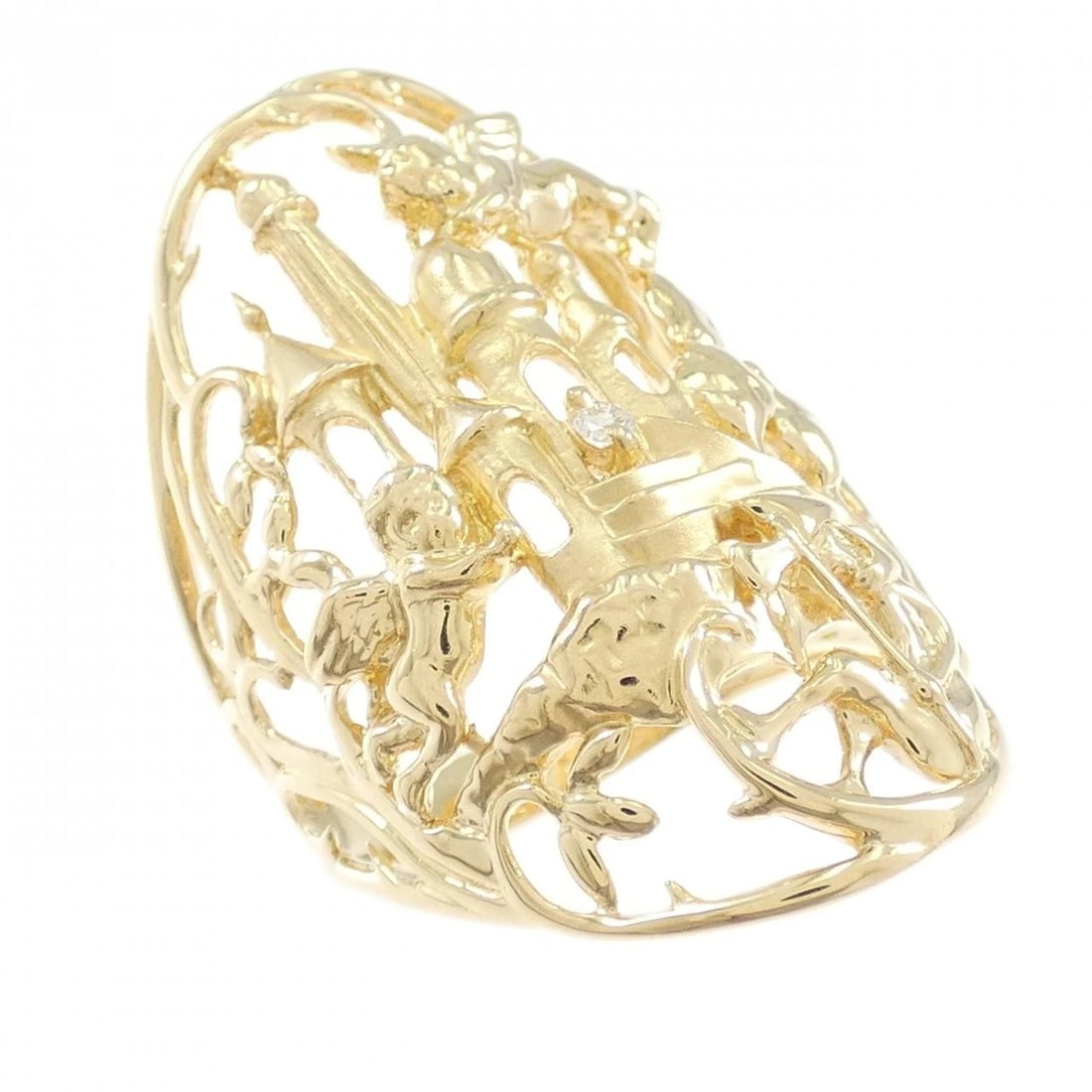 K18YG DIAMOND RING: K18YG Diamond Ring Brand: Unbranded Type: Ring Material: K18 Yellow Gold, Main Stone/Creation Natural Color: Yellow Gold Size: 6.5 (US size) Accessories: None Accessories Notice: When