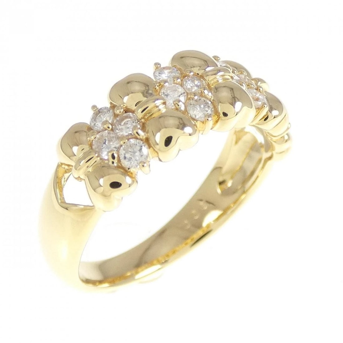 K18YG DIAMOND RING: K18YG Diamond Ring Brand: Unbranded Type: Ring Material: K18 Yellow Gold, Main Stone/Creation Natural Color: yellow gold Size: 6US Accessories: None Accessories Notice: When purchasing pre