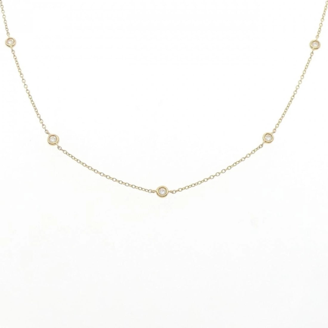 K18YG DIAMOND NECKLACE: K18YG Diamond Necklace Brand: Unbranded Type: Necklace Material: K18 Yellow Gold, Main Stone/Creation Natural Color: Yellow Gold Size: 40cmActualSize Motif Max. W: 3.2mm Chain Max. W: 1.0mm Acces