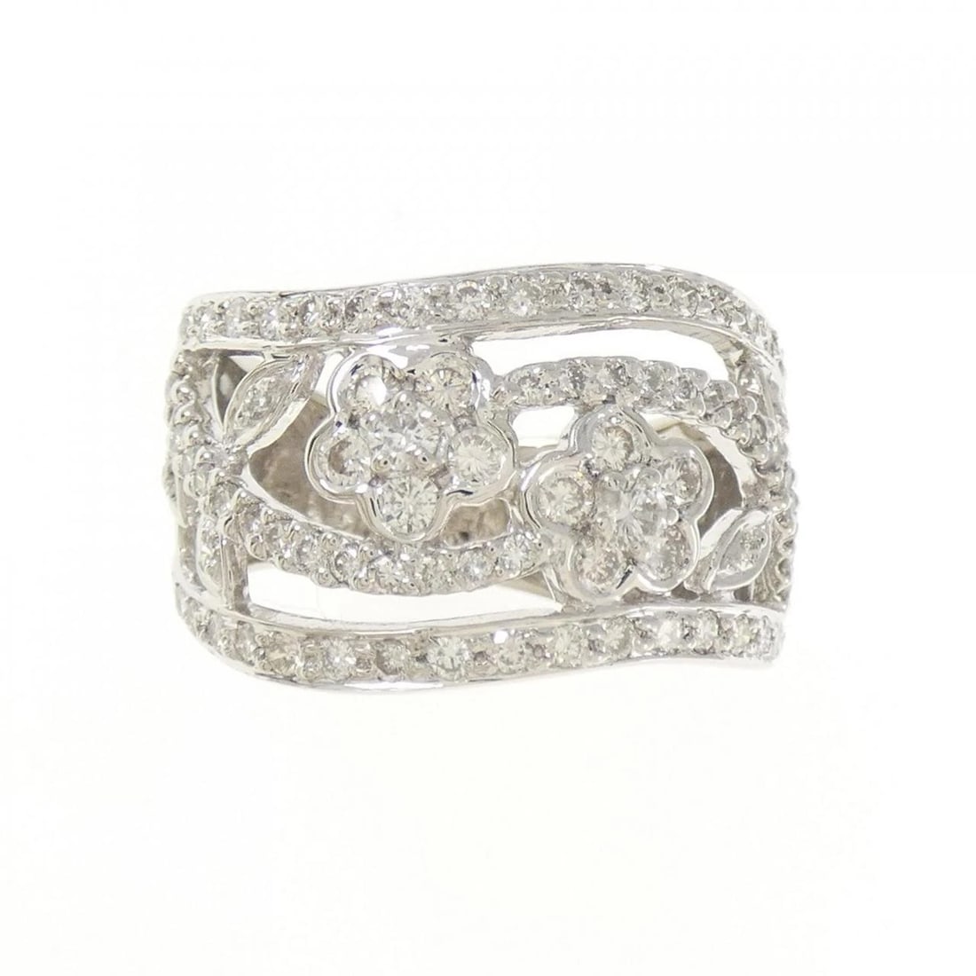 PT900 FLOWER DIAMOND RING - 2