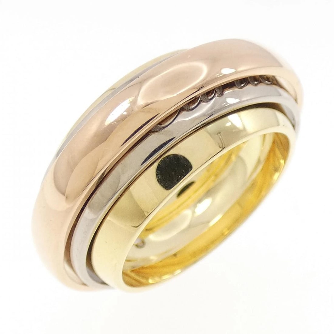 CARTIER TRINITY MUST ESSENCE RING: Cartier Trinity Must Essence Ring Brand: Cartier Type: Ring Material: 750 Yellow Gold 750 White Gold 750 Pink Gold, Color: None Size: 5.5 (US size) Accessories: None Accessories Notice: When