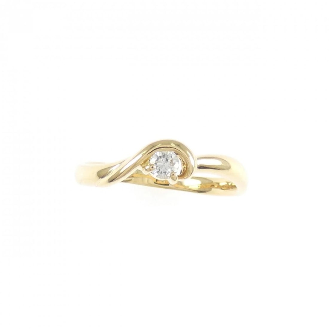 K18YG SOLITAIRE DIAMOND RING - 2