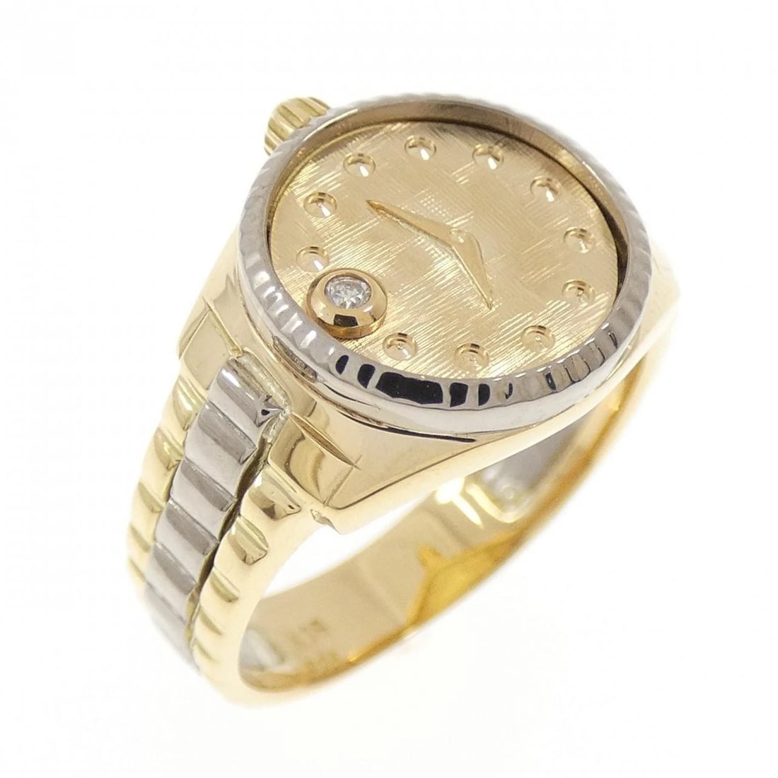 K18YG K18WG DIAMOND RING: K18YG K18WG Diamond Ring Brand: Unbranded Type: Ring Material: K18 Yellow Gold K18 White Gold, Main Stone/Creation Natural Color: yellow gold Size: 6-6.5US Accessories: None Accessories
