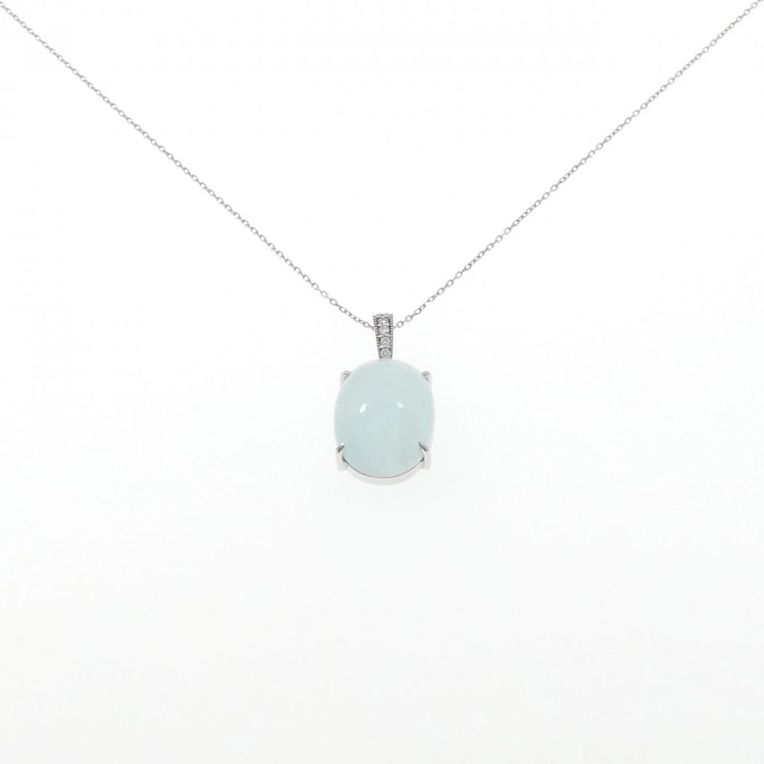 PT900 PT850 AQUAMARINE NECKLACE: PT900 PT850 Aquamarine Necklace Brand: Unbranded Type: Necklace Material: Platinum 900 Platinum 850, Main Stone/Creation aquamarine Color: platinum Size: 55cm ActualSizePendant top H x W: