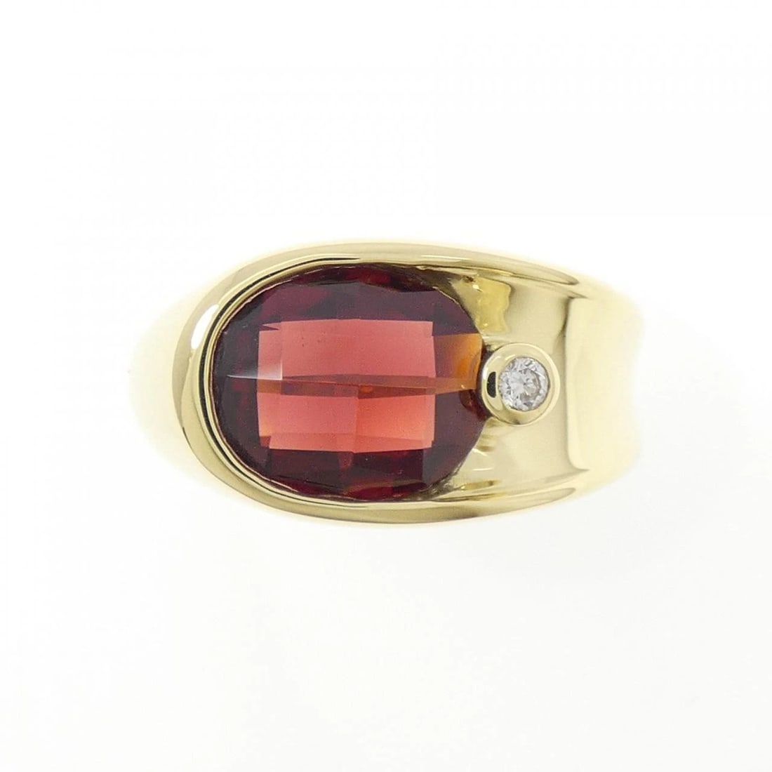 K18YG GARNET RING - 2