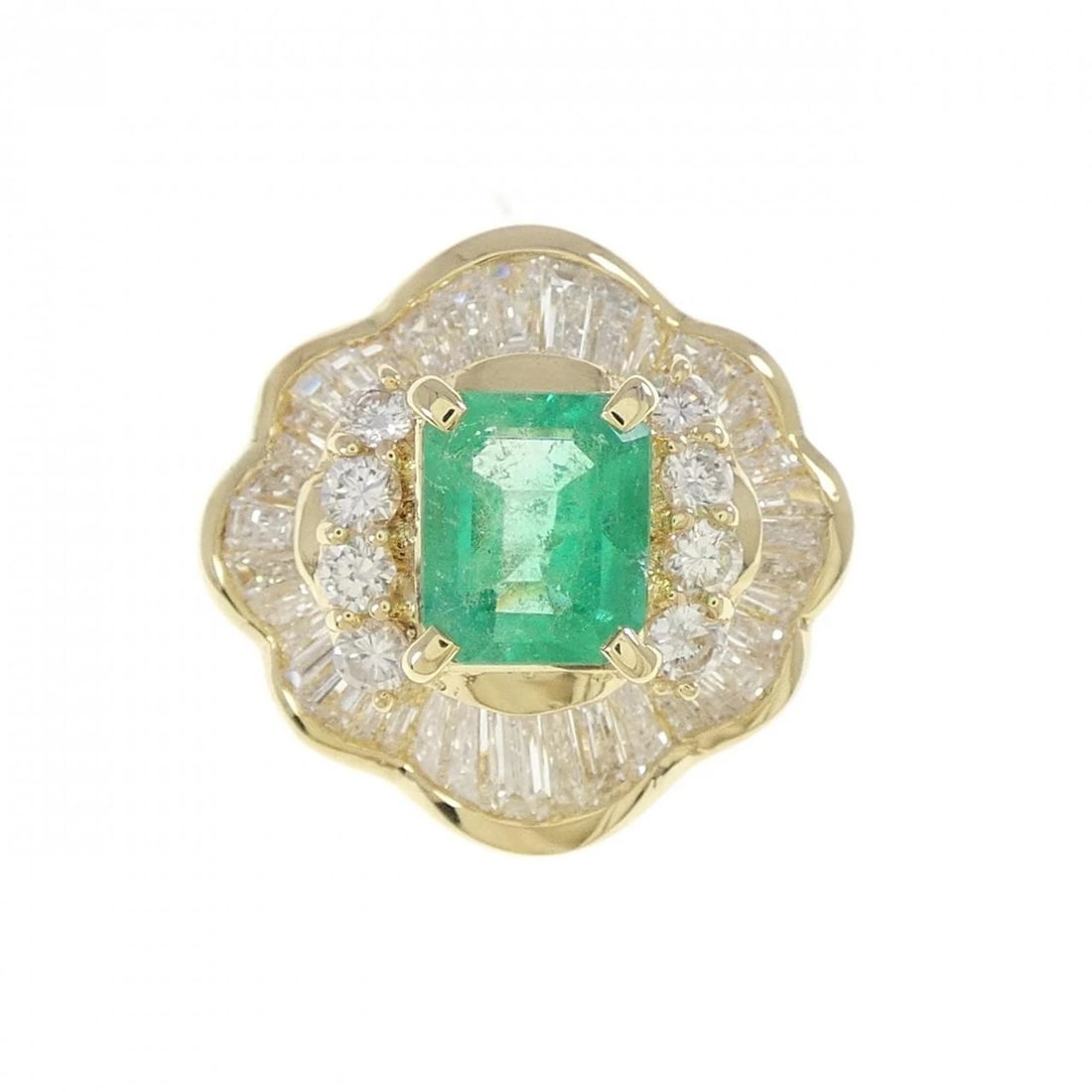 K18YG EMERALD RING - 2