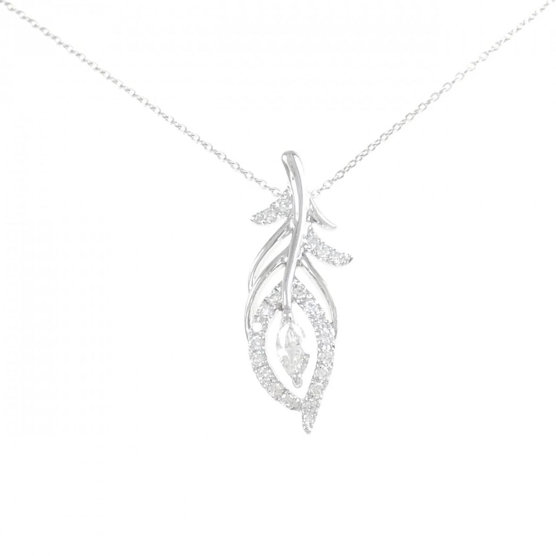 PT DIAMOND NECKLACE: PT Diamond Necklace Brand: Unbranded Type: Necklace Material: Platinum, Main Stone/Creation Natural Color: Silver Size: 45cmActualSize Pendant top H x W: 28.2mmx10.1mm Chain Max. W: 0.8mm Accesso